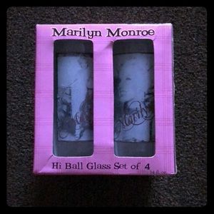 Marilyn Monroe Hi Ball set of 4 glasses NWOT